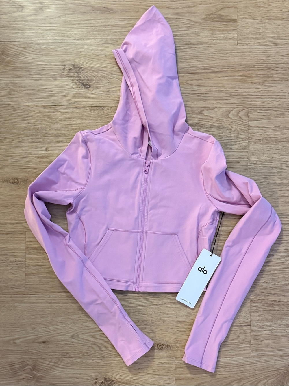 Alo Yoga Alosoft Sincere Fitted Jacket in Candy Heart Pink size S *NWT*